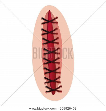 Thin Suture Icon. Cartoon Of Thin Suture Vector Icon For Web Design Isolated On White Background