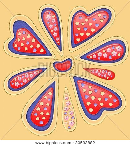 Cuore floreale decorato