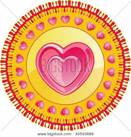 Pinky-giallo decorazioni con cuori