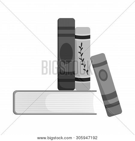 Vector Illustration Of Book And Stack Icon. Collection Of Book And Writing Vector Icon For Stock.