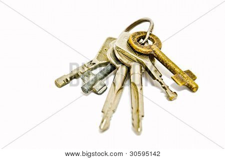 A bunch of keys isolated