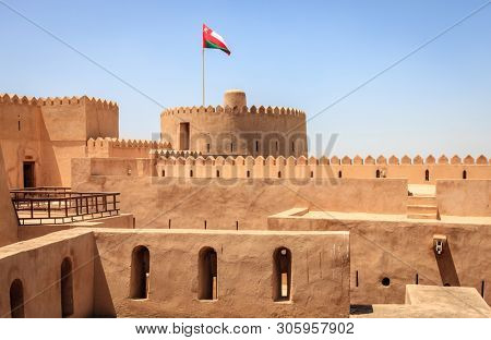 Historic Rustaq Fort in the city of Rustaq, Oman