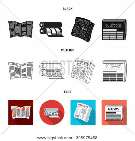 Vector Illustration Of Daily And Folded Symbol. Collection Of Daily And Paper Stock Vector Illustrat