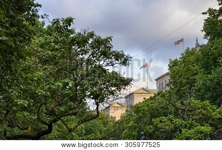 London, United Kingdom, June 2018. The Whitehall Gardens,