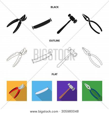 Isolated Object Of Tool And Construction Logo. Collection Of Tool And Carpentry Vector Icon For Stoc