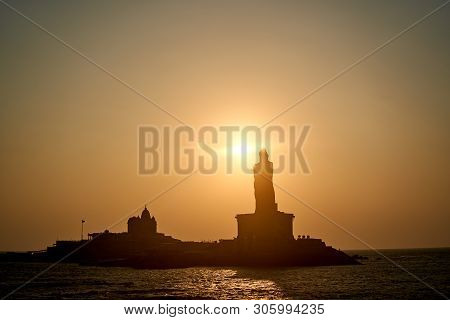 Sunrise Above The Sea Kanyakumari Comorin Cape India