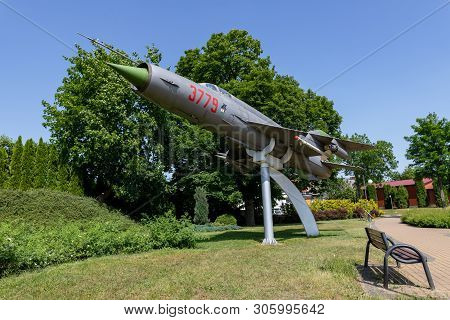 Debrzno, Pomeranian Voivodeship / Poland - June 11, 2019: Airplane Monument In A Small Town In Pomer