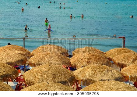 Marseilles, France, June 2018, Holidaymakers In The Mediterranean Sea By The Pointe Rouge Beach, Pro