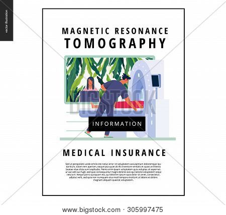 Medical Tests Template - Mrt - Magnetic Resonance Tomography - Modern Flat Vector Concept Digital Il
