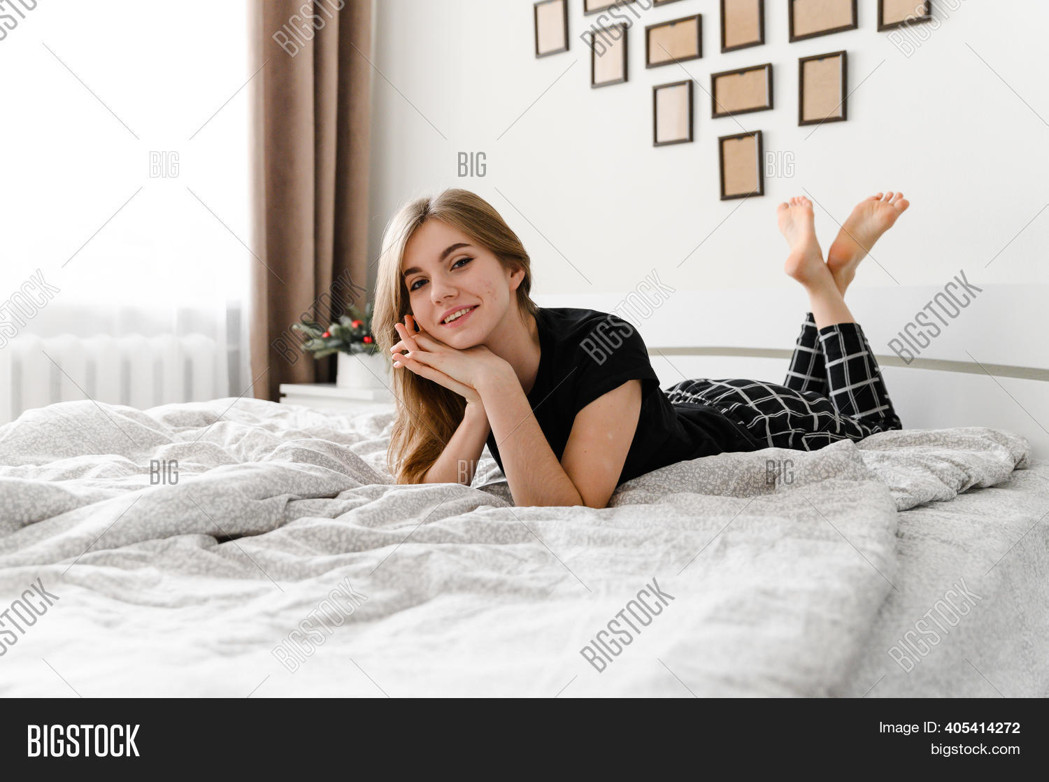 Very Young Teen Girl On The Bed