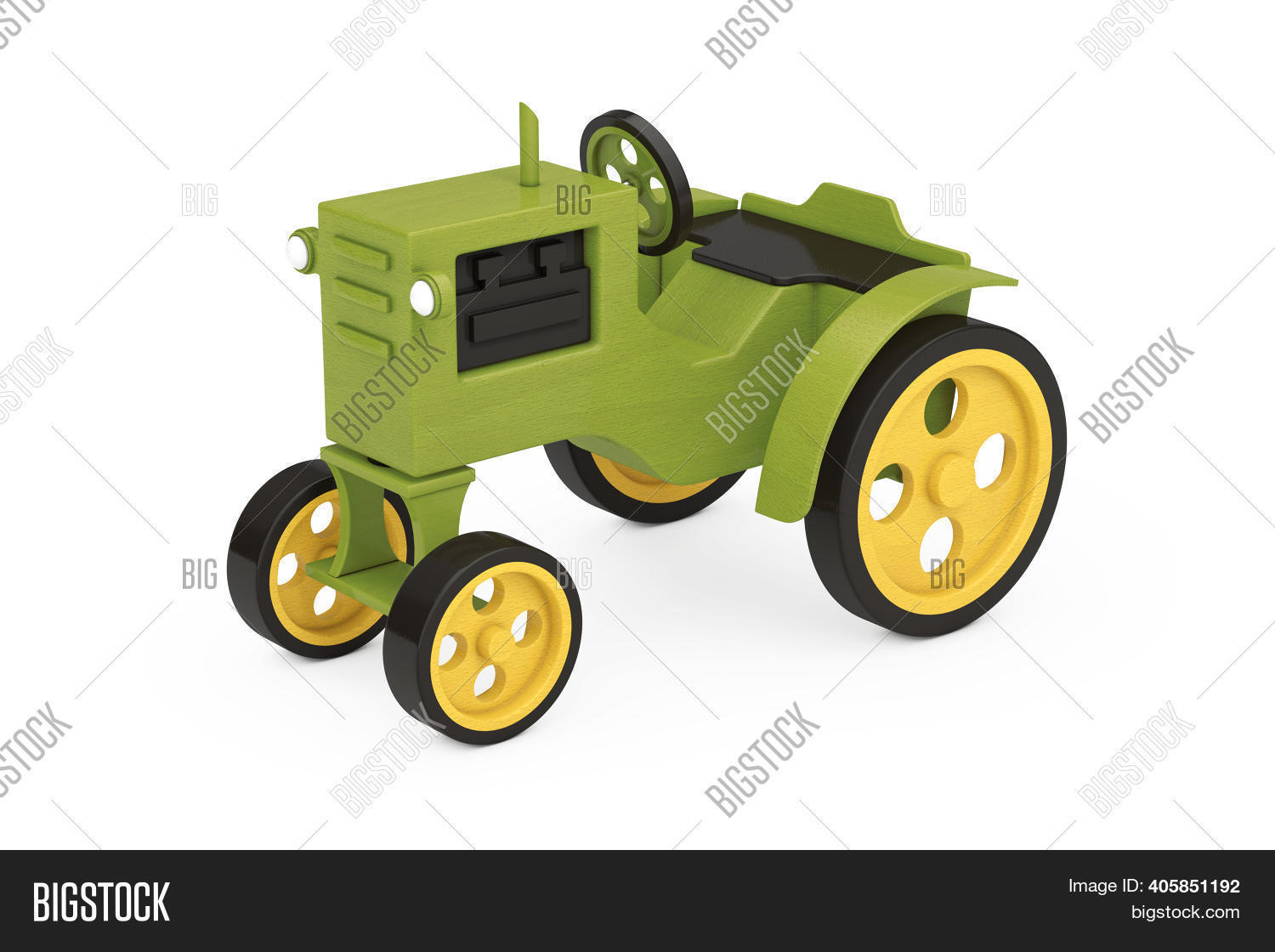 Wooden Toy Tractor On Image & Photo (Free Trial) | Bigstock