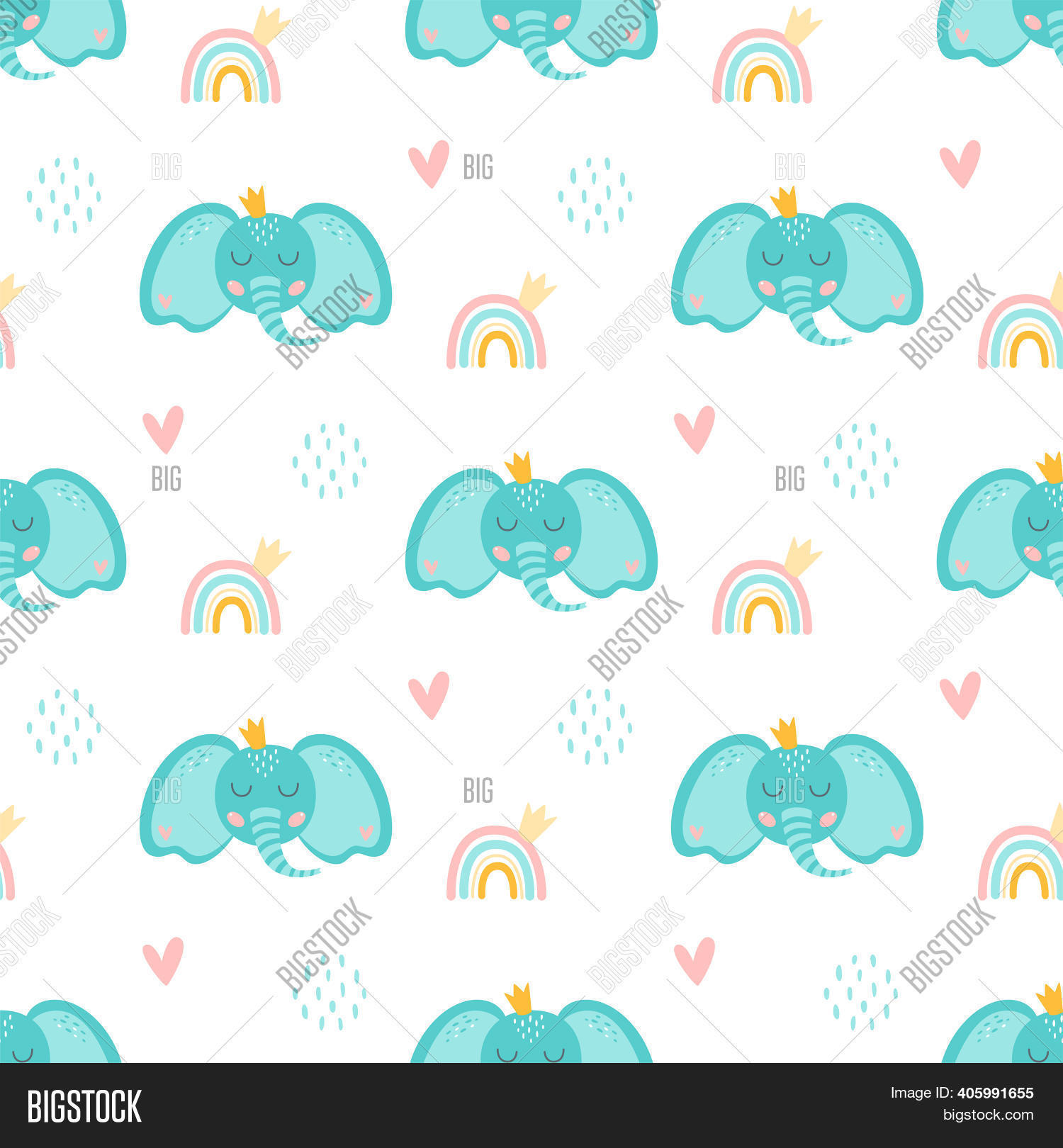 Baby Elephant Pattern Image & Photo (Free Trial) | Bigstock