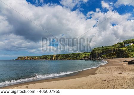 Amazing sea landscape Moinhos beach Porto Formoso Sao Miguel island Azores island Portugal 