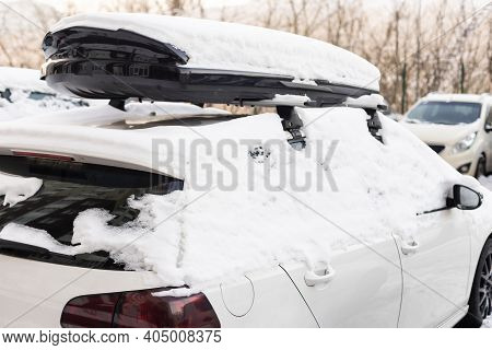 Cars Covered With Snow, Car Windows In The Snow