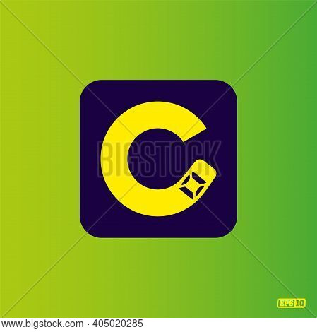 Modern Professional Logo Monograma C In Green And Yellow Theme
