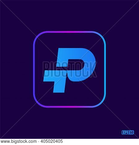 Modern Professional Logo Monograma P In Blue Theme