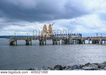 Brunswick, Georgia - November 1, 2020: The Mv Golden Ray Is A 200-meter-long Car Carrier That Capsiz
