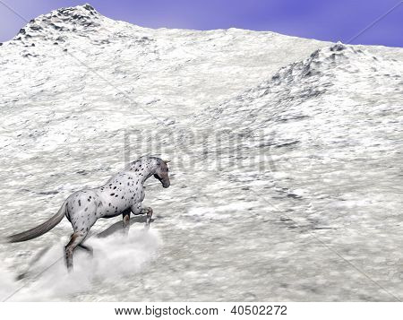 Hest bestige bjerg - 3D Render