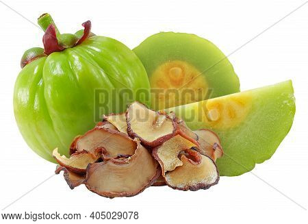 Garcinia Atroviridis Fruit Isolated On White Background
