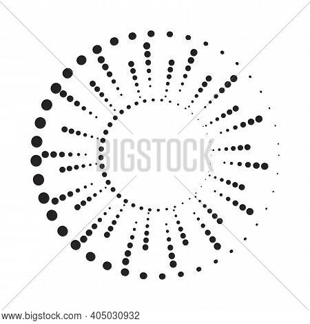 Vector Halftone Illustration. Stylish Hipster Illustration With Rays From Dots Halftone. Stock Image