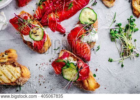 Beetroot And Dill Salmon Gravlax.style Hugge.selective Focus