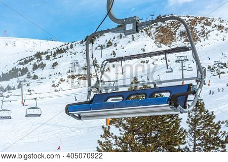 Grandvalira, Andorra: 2021 January 17: Free Seat At The Grandvalira Ski Resort In Andorra In Times O