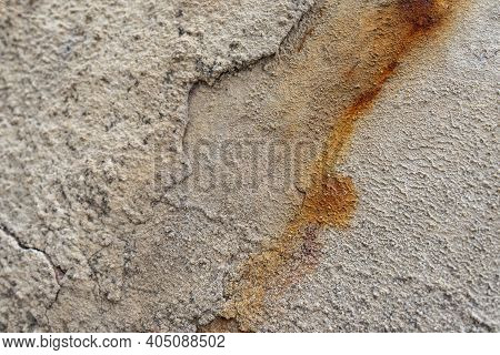 A Metal Surface Coated With Oxides As A Result Of A Chemical Reaction. Chemical Erosion Of Metal. Hy