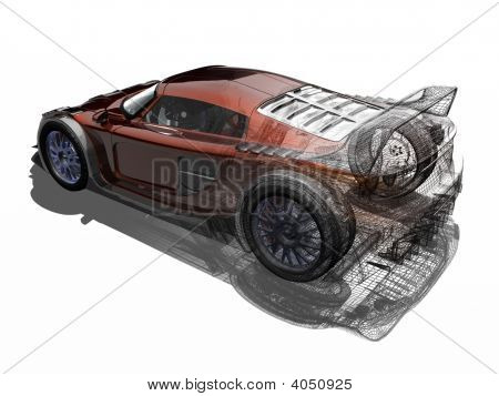 3D rendering sport car