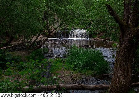 The Sablinka River In The Leningrad Region. Small Waterfall. Sablinsky Nature Reserve