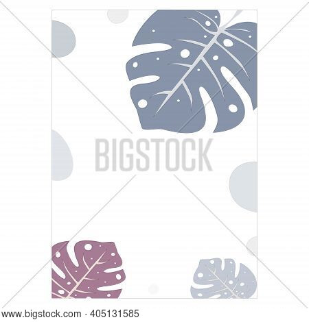 Vertical Banner With A Pattern Of Palm Leaves. Pastel Shades. Vector Design For Posters, Sheets, Ban