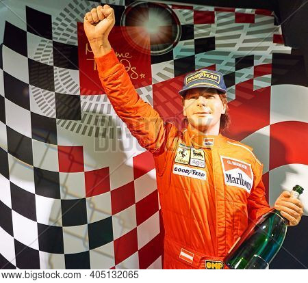 Vienna, Austria - September 2018: Gerhard Berger Wax Figure In Madame Tussauds Museum