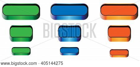 Set Of Colour Volumetric Buttons For The Site