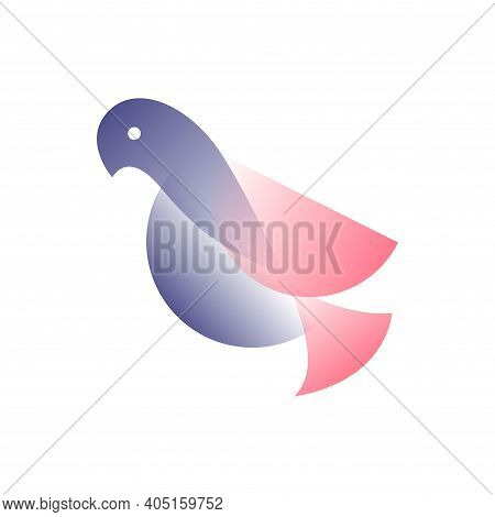 Vector Bird In Gradient Style. Digital Art