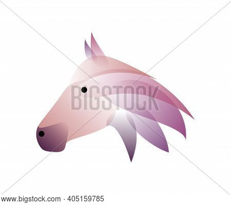 Vector Horse In Gradient Style. Digital Art