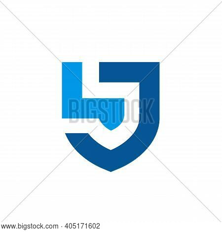 Letter Lj Jl Shield Logo Design Template, Professional Logo For Security Company Concept - Vector