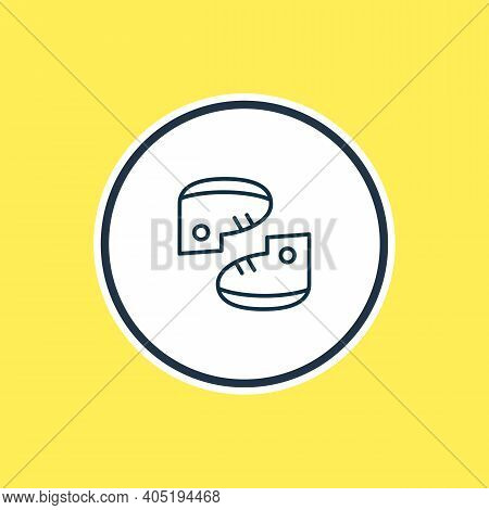 Vector Illustration Of Bootees Icon Line. Beautiful Child Element Also Can Be Used As Footwear Icon 