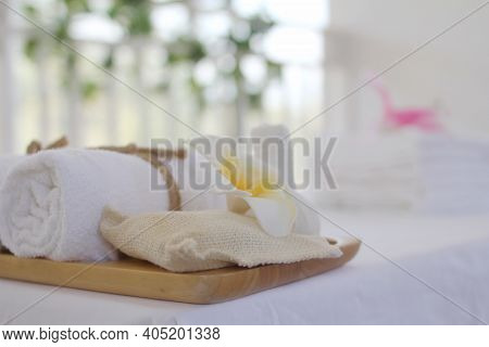 Spa Accessories,beautiful Composition Of Spa , Spa Relax Concept,  Herbs For Massage, Beautiful Sap 