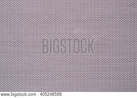 Macrotexture Of Fabric Or Coarse Textile Material Close-up With Symmetric And Identical Mesh Plexus 