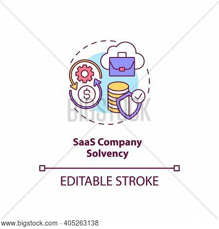 Saas Company Solvency Concept Icon. Software As Service Challenge Idea Thin Line Illustration. Finan