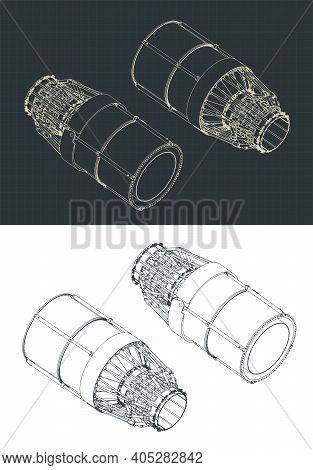 Thrust Vector Control Nozzle Isometric Drawings