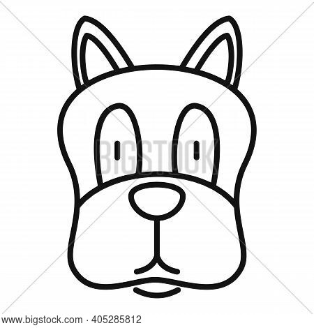 Cute Head Dog Icon. Outline Cute Head Dog Vector Icon For Web Design Isolated On White Background