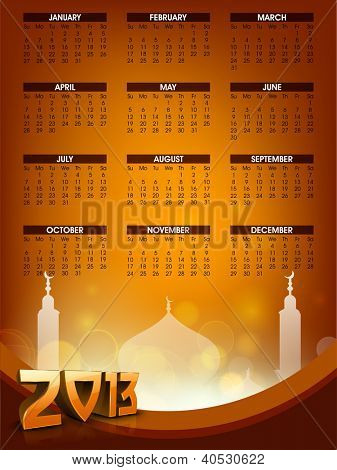 Islamilainen kalenteri 2013. EPS 10.