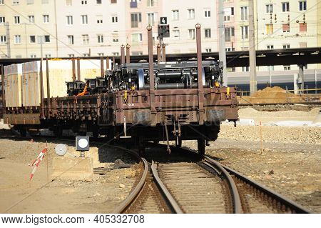 Freight Train To Transport Goods By Rail
