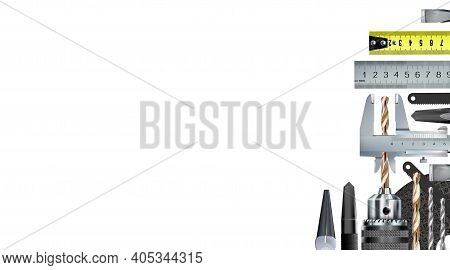 Locksmith Decorative Corner Composition On Theme Of Craft Hand Metal Processing And Work Skill. 3d S