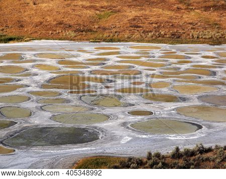 Spotted Lake Found Near The City Of Osoyoos In British Columbia Canada