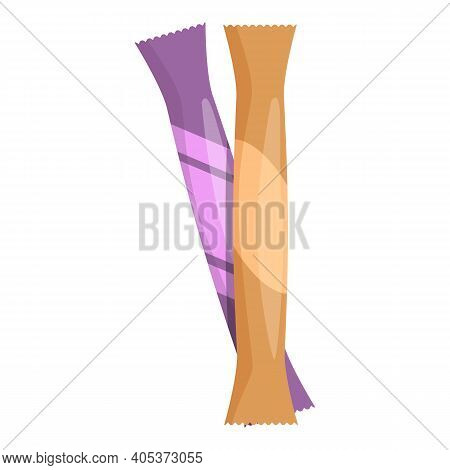 Sugar Sticks Airline Food Icon. Cartoon Of Sugar Sticks Airline Food Vector Icon For Web Design Isol