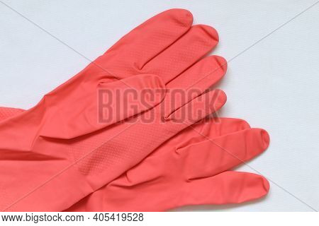 Household Gloves Rubber Orange For Hand Protection.