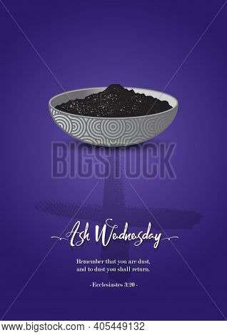 Ash Wednesday Abstract Symbolic Religious Christian Symbol For The Beginning Of Lent, With Cross Of 