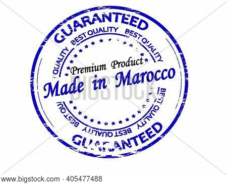 Rubber Stamp With Text Made In Maroco Inside, Vector Illustration