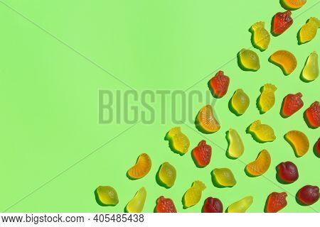 Jelly Fruit Candies, Sweets, Creative Background